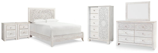 Paxberry Queen Panel Bed, Dresser, Mirror, Chest and 2 Nightstands