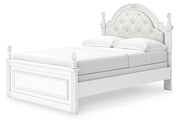 Kozlani Full Upholstered Panel Bed, Dresser and Mirror