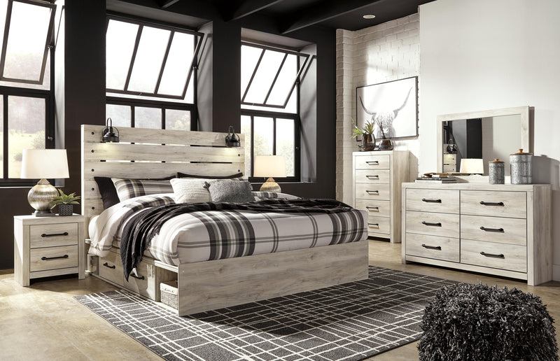 Cambeck King Panel Bed with Storage, Dresser, Mirror, Chest and 2 Nightstands