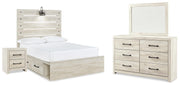 Cambeck Full Panel Bed with Storage, Dresser, Mirror and Nightstand