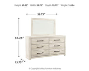 Cambeck Queen Panel Bed with Storage, Dresser and Mirror