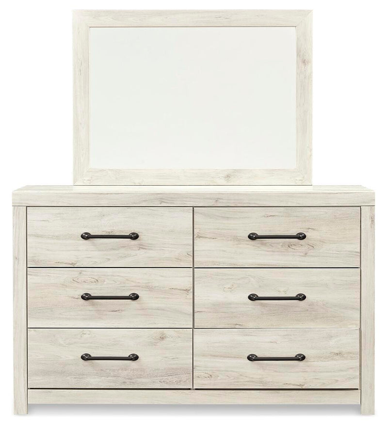 Cambeck Queen Panel Bed with Storage, Dresser and Mirror