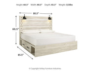 Cambeck King Panel Bed with 4 Storage Drawers