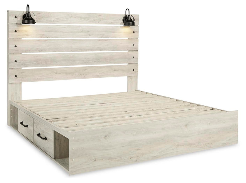 Cambeck King Panel Bed with Storage, Chest and 2 Nightstands