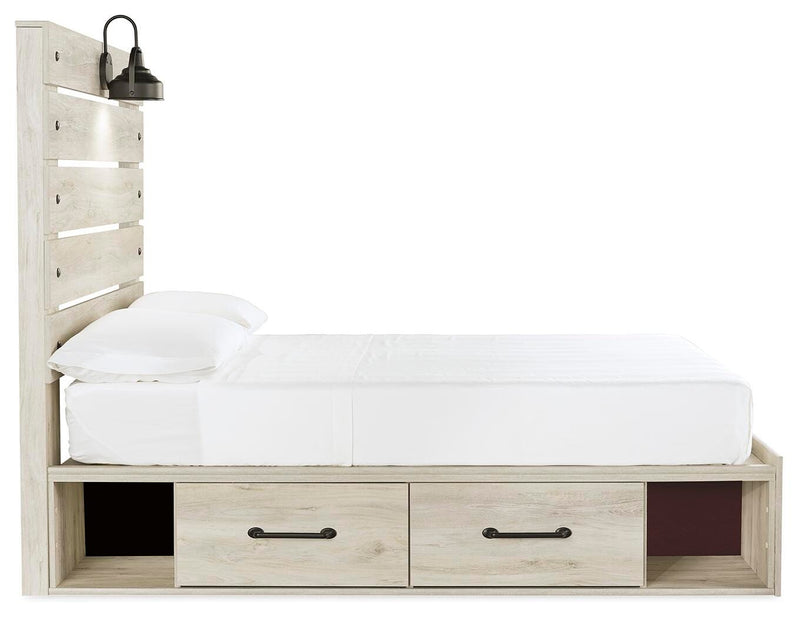 Cambeck Full Panel Bed with Storage, Chest and Nightstand
