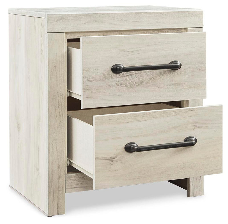 Cambeck King Panel Bed with Storage and 2 Nightstands