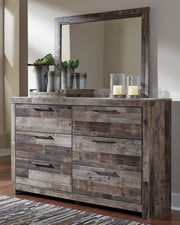 Derekson King Panel Storage Bed, Dresser, Mirror, Chest and Nightstand