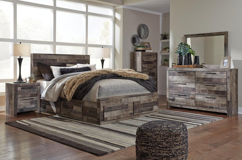 Derekson Queen Panel Bed with 6 Storage Drawers