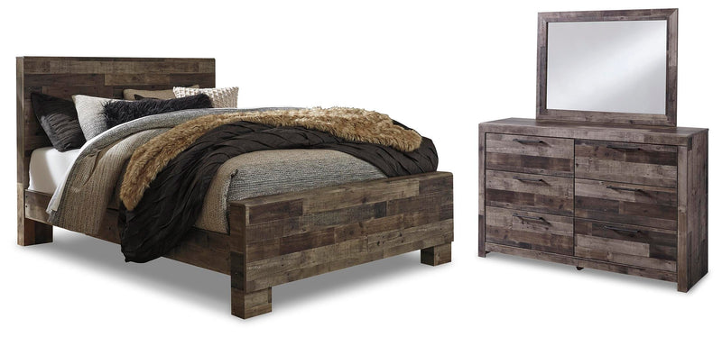Derekson Queen Panel Bed, Dresser and Mirror