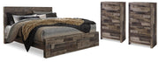 Derekson Queen Storage Bed and 2 Chests