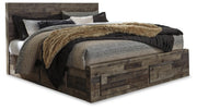 Derekson King Panel Storage Bed, Dresser, Mirror, Chest and 2 Nightstands