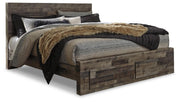 Derekson King Panel Storage Bed, Dresser, Mirror and Nightstand