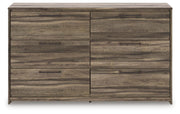 Elbrim King Panel Storage Bed, Dresser and Nightstand