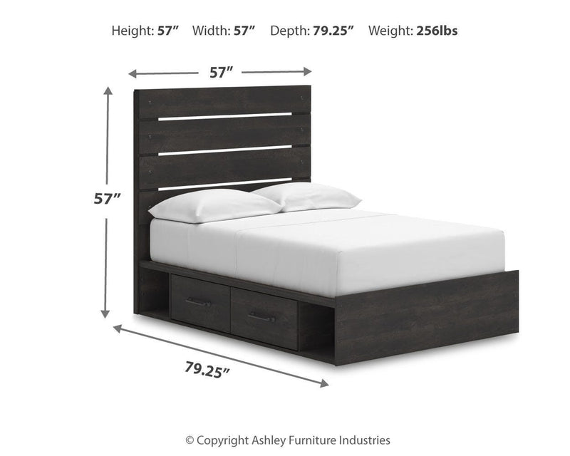 Hollivern Full Panel Bed with Storage