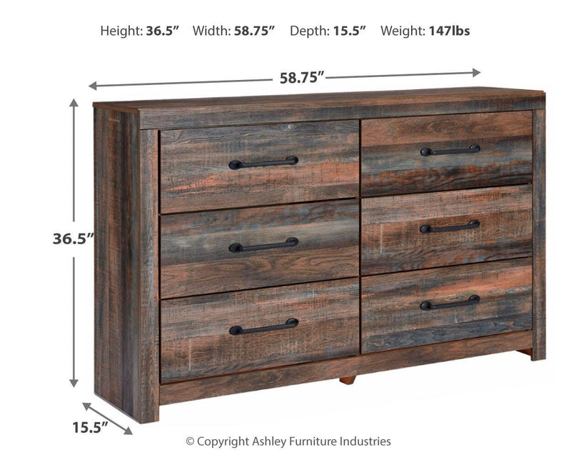 Drystan Full Bookcase Bed with 2 sided Storage, Dresser and Nightstand
