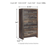 Drystan Queen Panel Storage Bed, Dresser, Mirror, Chest and 2 Nightstands