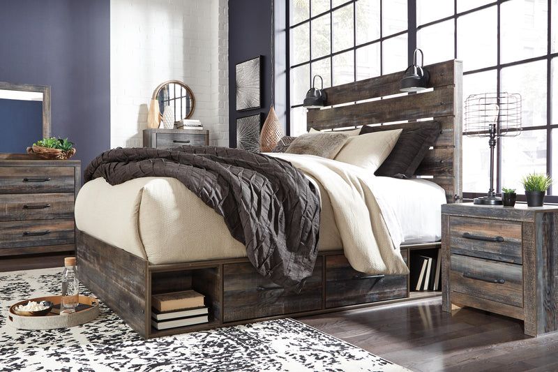 Drystan Queen Panel Bed with 4 Storage Drawers