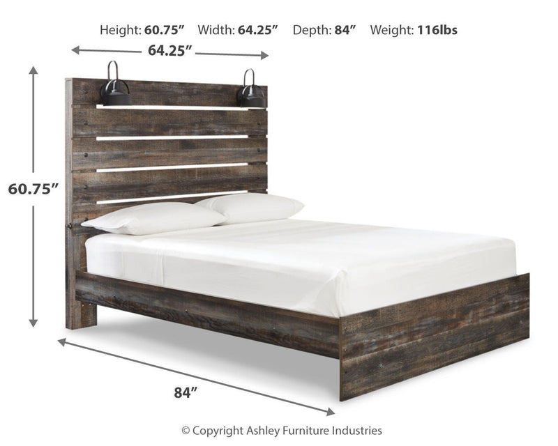 Drystan Queen Panel Bed, Dresser and Mirror