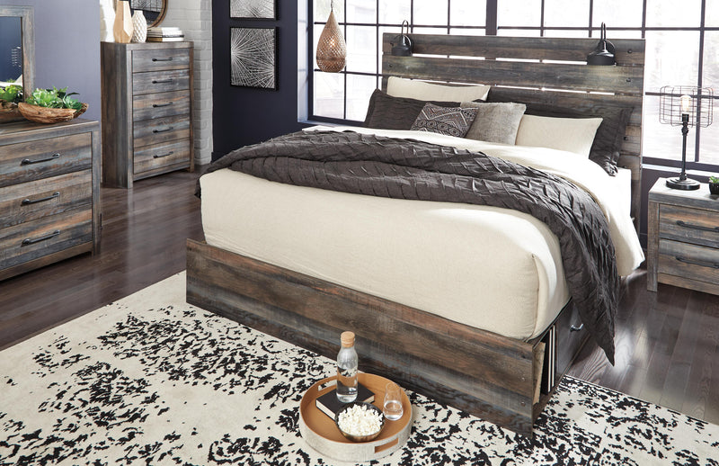 Drystan King Panel Bed with 2 Storage Drawers