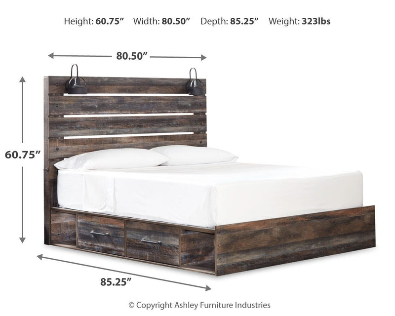 Drystan King Storage Bed, Dresser and Mirror