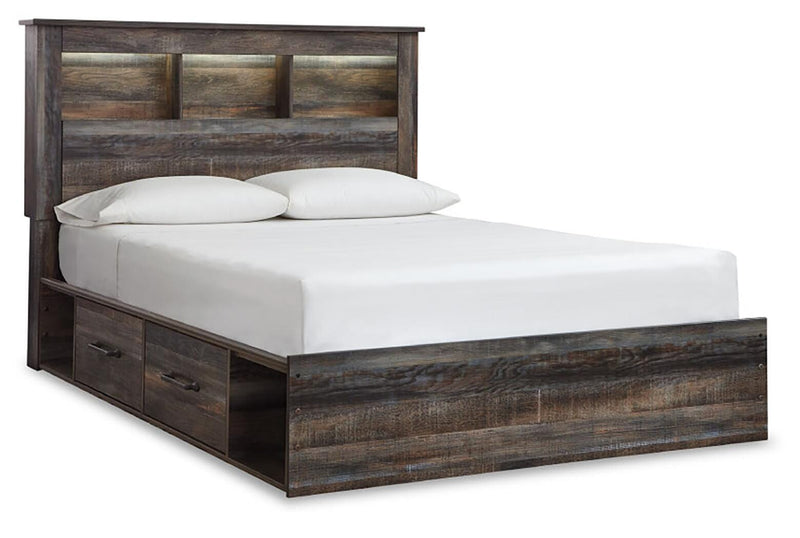 Drystan Queen Bookcase Storage Bed, Dresser, Mirror, Chest and Nightstand