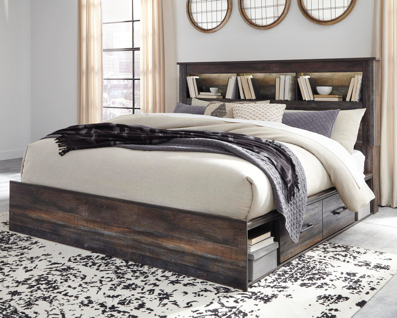 Drystan King Bookcase Bed with 4 Storage Drawers
