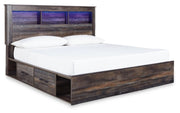 Drystan King Panel Storage Bed, Dresser, Mirror and Nightstand