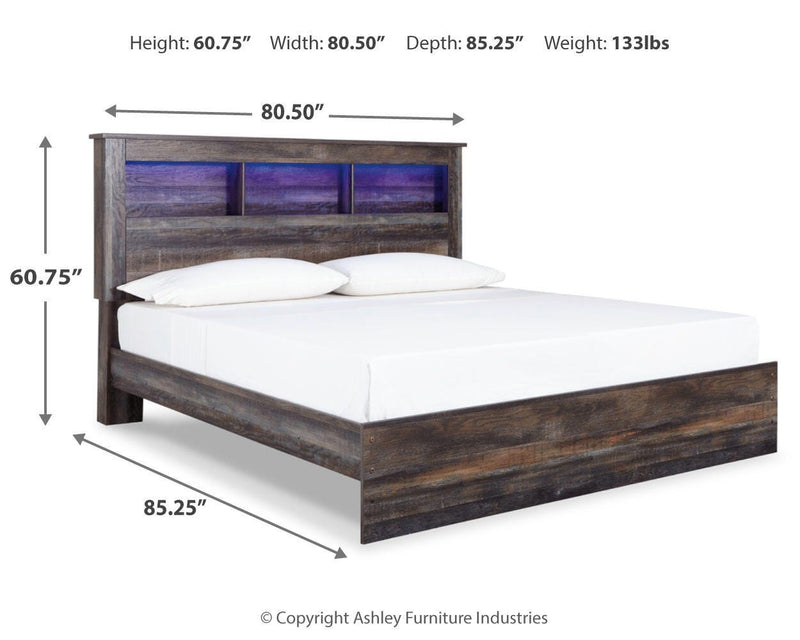 Drystan King Panel Bed, Dresser, Mirror and 2 Nightstands