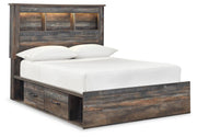 Drystan Full Bookcase Bed with 2 sided Storage, Dresser and Nightstand