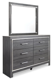 Lodanna Queen Upholstered Panel Storage Bed, Dresser and Mirror