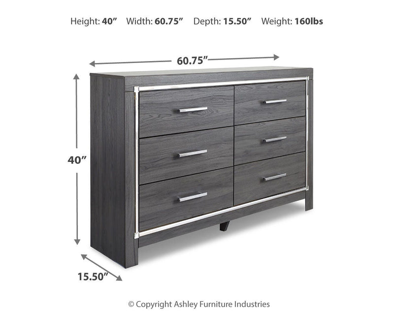 Lodanna King Upholstered Panel Bed, Dresser, Chest and 2 Nightstands