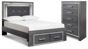 Lodanna Full Upholstered Panel Storage Bed and Chest