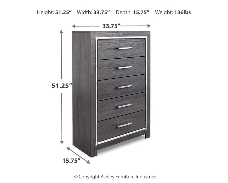 Lodanna King Upholstered Panel Bed, Dresser, Chest and 2 Nightstands