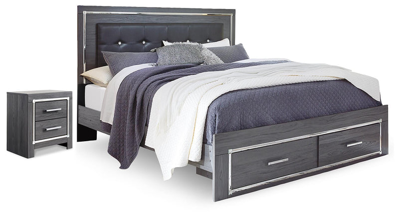 Lodanna King Storage Bed and Nightstand