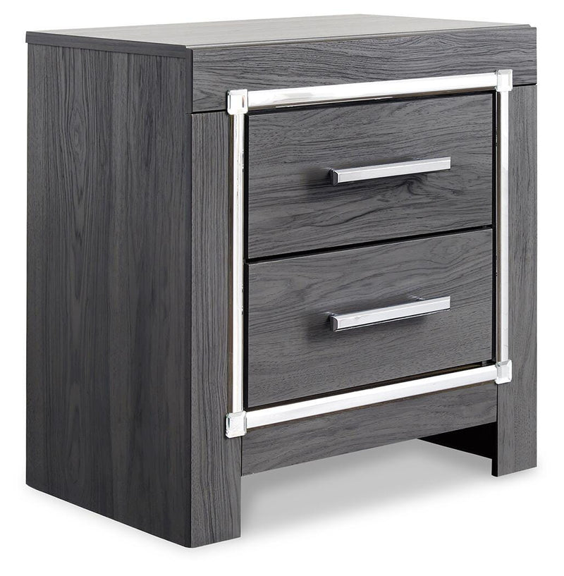 Lodanna King Upholstered Panel Bed, Dresser, Mirror, Chest and Nightstand