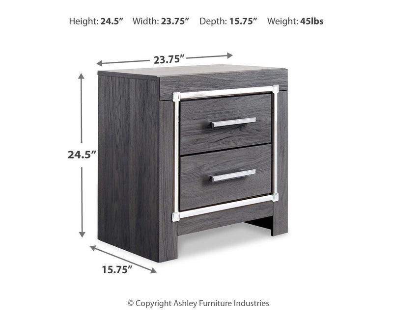 Lodanna King Upholstered Panel Bed, Dresser, Chest and 2 Nightstands