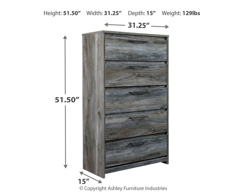 Baystorm King Panel Storage Bed, Chest and 2 Nightstands