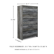 Baystorm King Panel Storage Bed, Dresser, Mirror, Chest and Nightstand