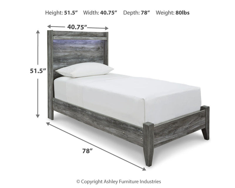 Baystorm Twin Panel Bed and 2 Nightstands