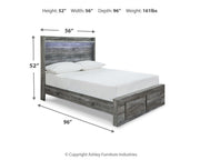 Baystorm Full Panel Bed with 2 Storage Drawers