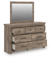 Rusticott Queen Poster Bed, Dresser, Mirror and Nightstand
