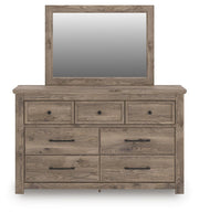 Rusticott Queen Poster Bed, Dresser, Mirror and Nightstand
