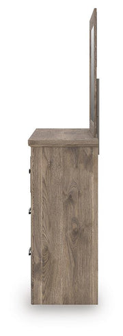 Rusticott Queen Poster Bed, Dresser, Mirror and Nightstand