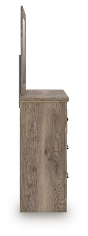 Rusticott Queen Poster Bed, Dresser, Mirror and Nightstand
