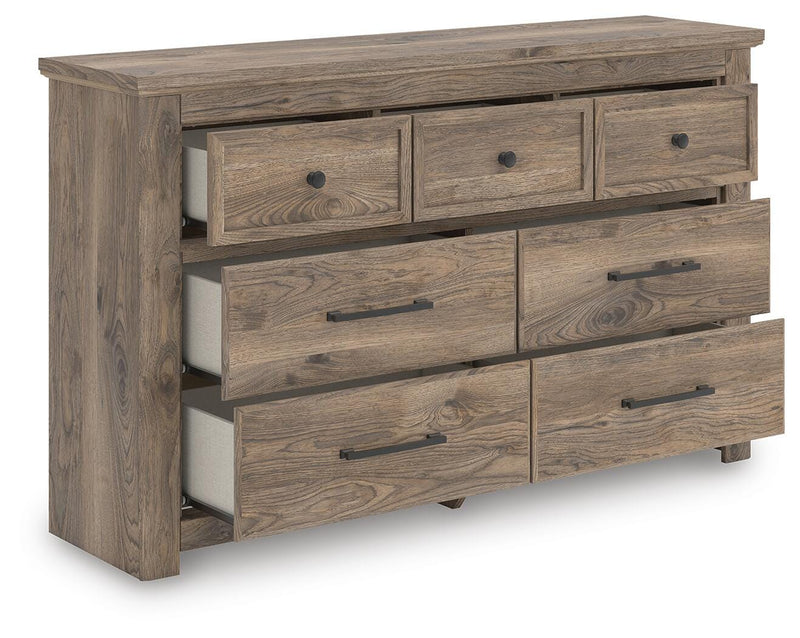Rusticott Queen Panel Bed, Dresser and Nightstand