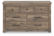 Rusticott Queen Poster Bed, Dresser and Nightstand