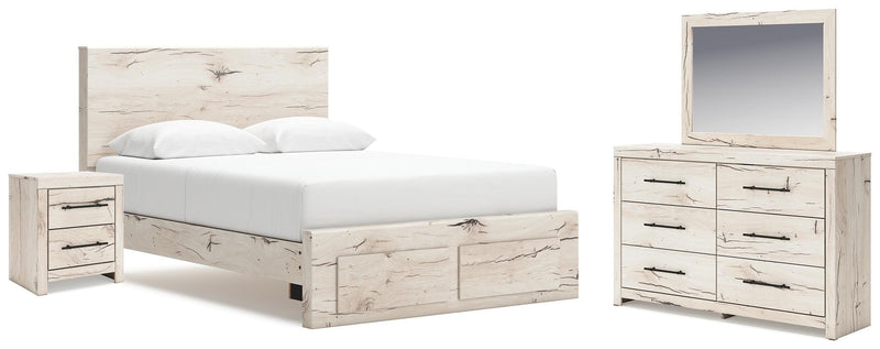 Lawroy Queen Storage Bed, Dresser, Mirror, Nightstand