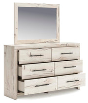 Lawroy King Panel Storage Bed, Dresser, Mirror and Nightstand