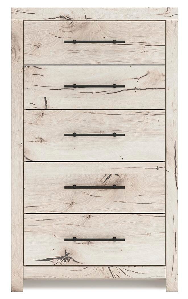 Lawroy King Panel Bed, Dresser, Mirror, Chest and Nightstand
