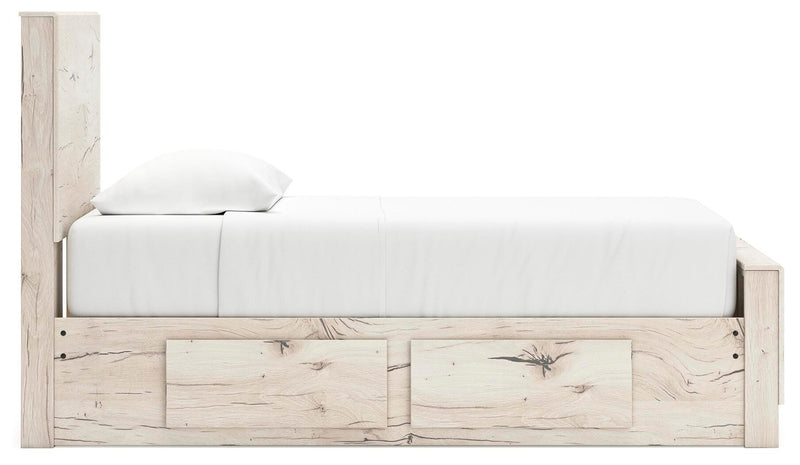 Lawroy Twin Panel Bed with Storage and Nightstand